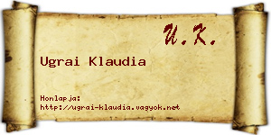 Ugrai Klaudia névjegykártya