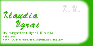 klaudia ugrai business card